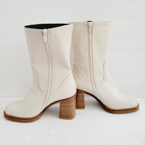 New Chocolat Blu Women's Zac Mid Calf Leather Bootie, Size 7,5-8 - Picture 2 of 6